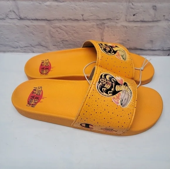 CHAMPION Brand X Cobra Kai Slides Mens Size 12 Miyagi Do Karate Kid - Picture 5 of 10